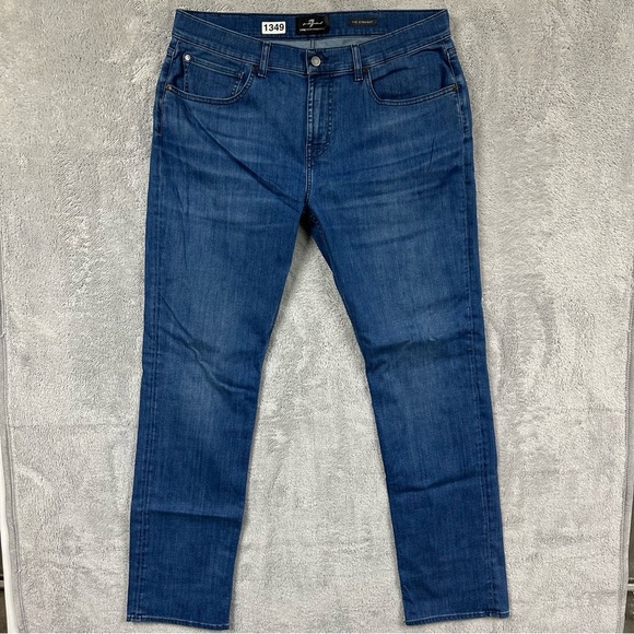 7 For All Mankind Other - 7 For All Mankind Luxe Performance “The Straight” Size 36 Blue Stretch Denim